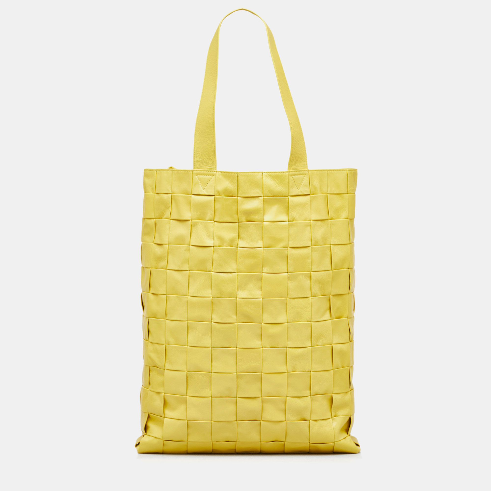 

Bottega Veneta Yellow Nappa Maxi Intrecciato Cassette Tote