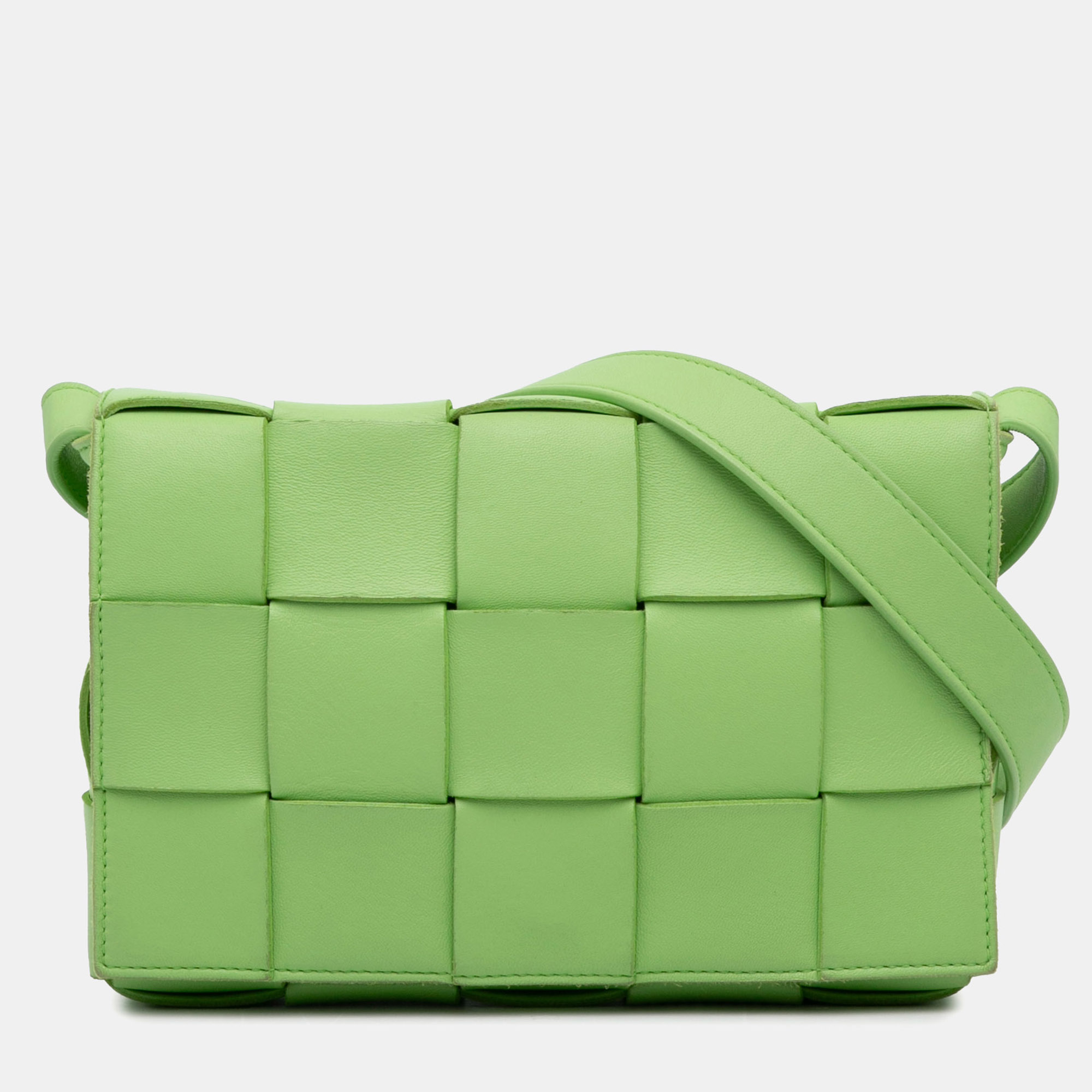 

Bottega Veneta Green Nappa Intrecciato Cassette Crossbody