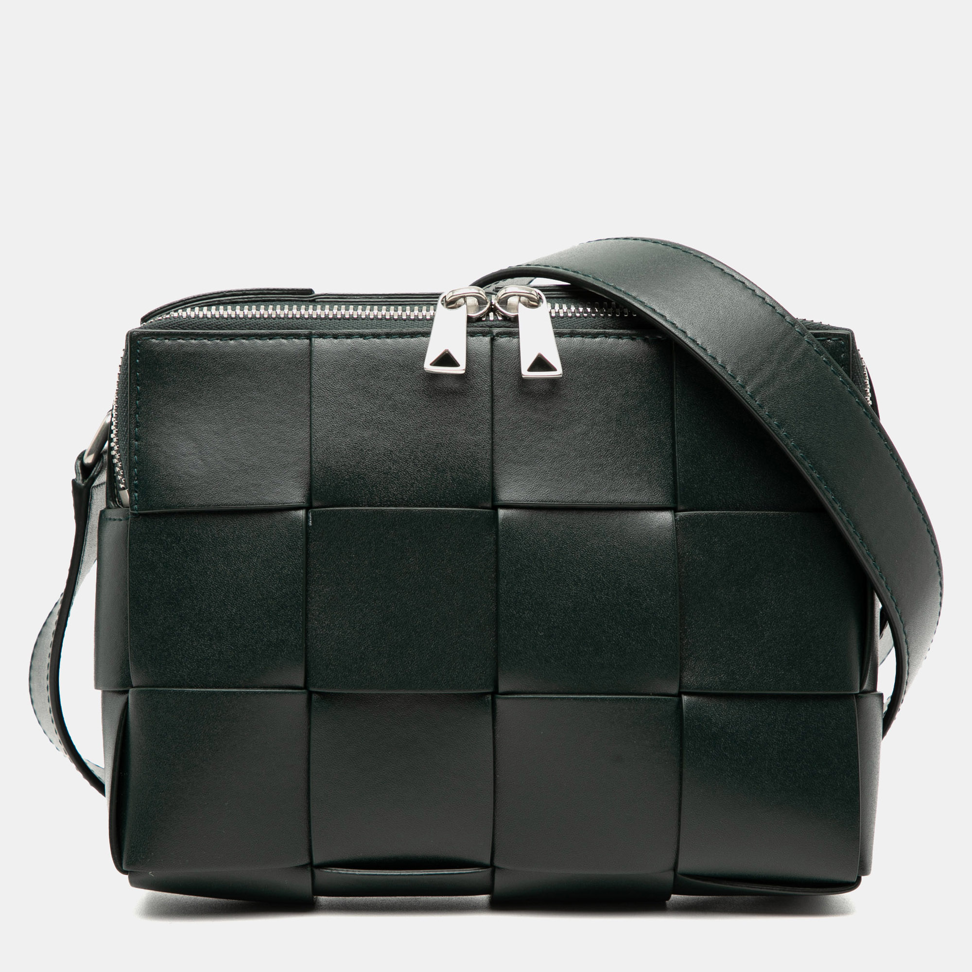 

Bottega Veneta Green Nappa Maxi Intrecciato Cassette Camera Bag