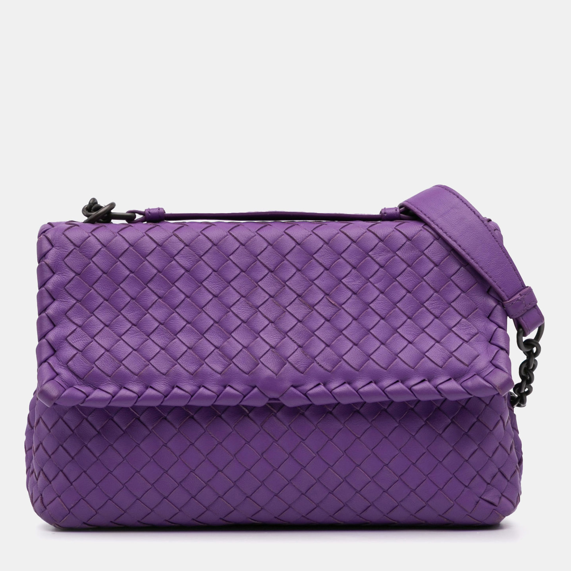 

Bottega Veneta Purple Small Nappa Intrecciato Olimpia Shoulder Bag