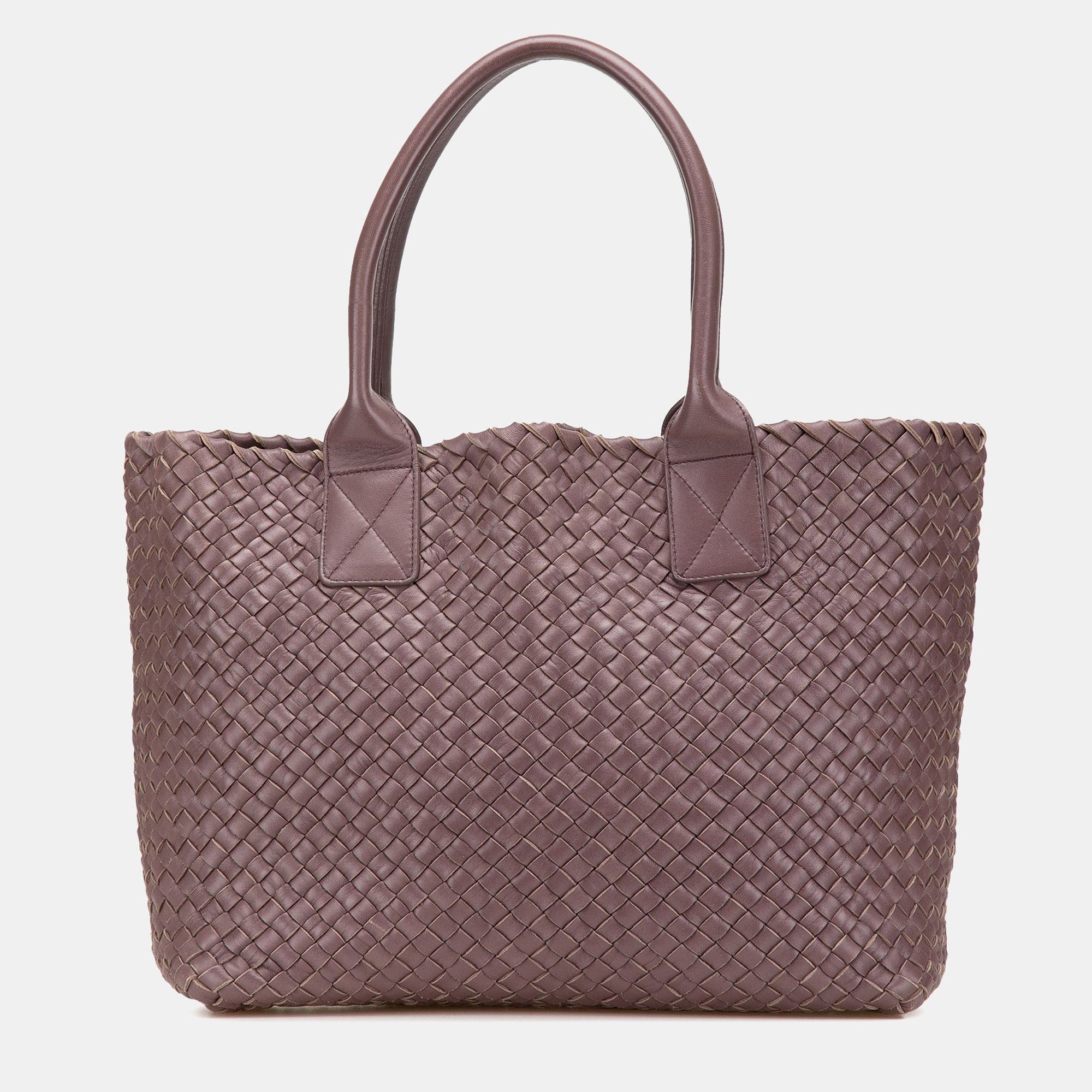 

Bottega Veneta Pink Lambskin Intreccio Cabat Tote