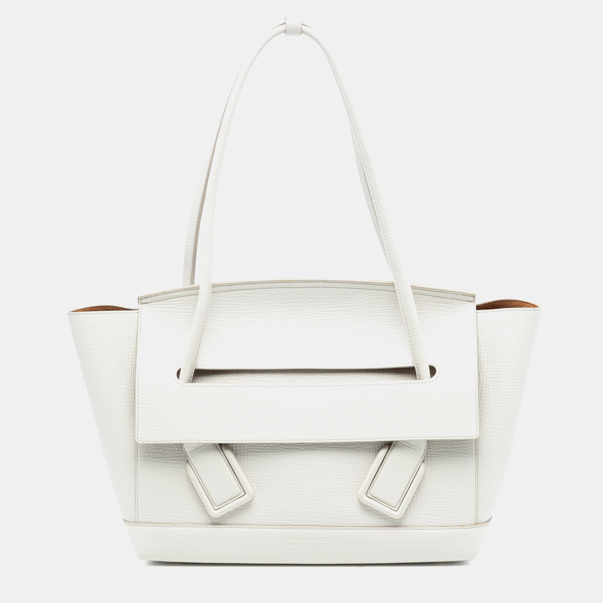 

Bottega Veneta White Medium French Calfskin The Arco Tote