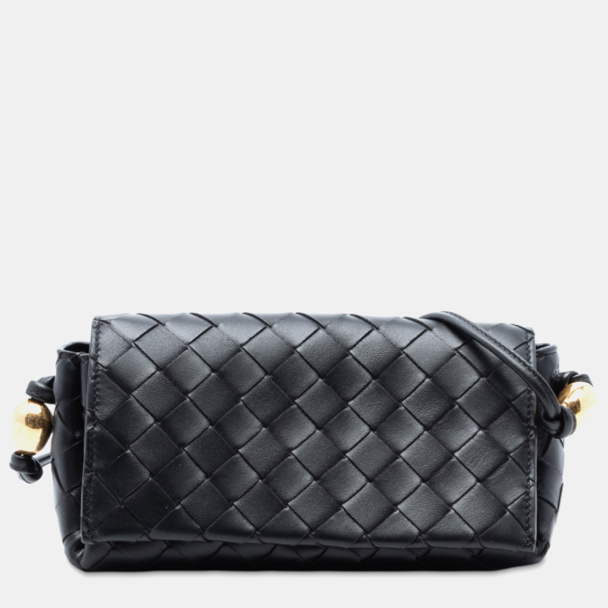 

Bottega Veneta Black Nappa Intrecciato Pouch On Strap Crossbody