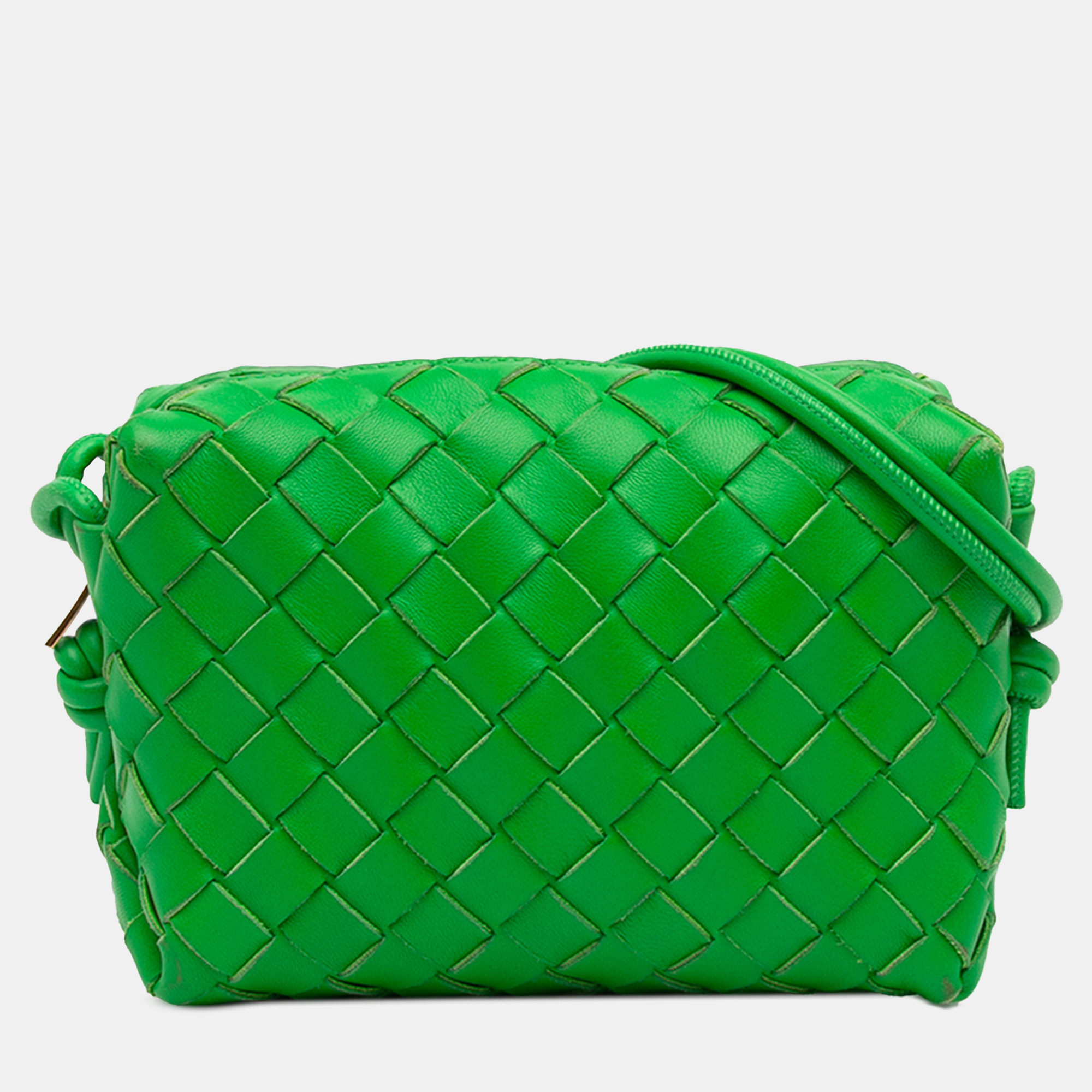 

Bottega Veneta Green Mini Lambskin Intrecciato Loop Camera Bag