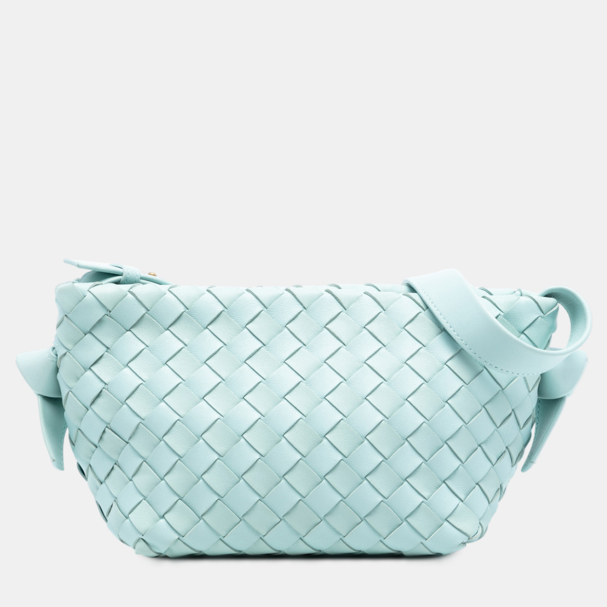 

Bottega Veneta Blue Lambskin Intrecciato Tie Shoulder Bag