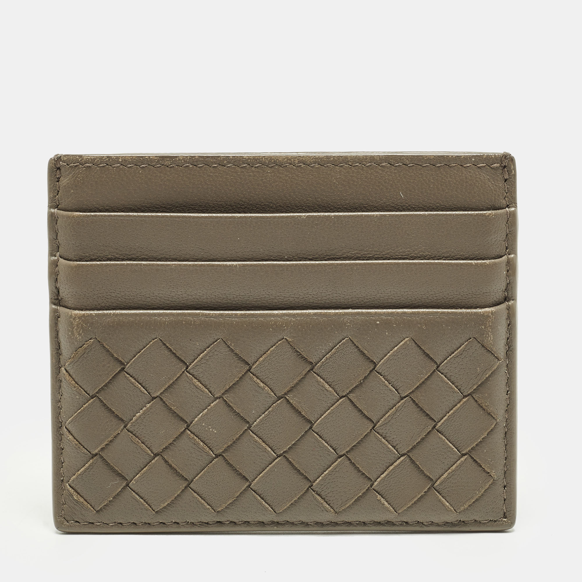 

Bottega Veneta Grey Intrecciato Leather Card Holder