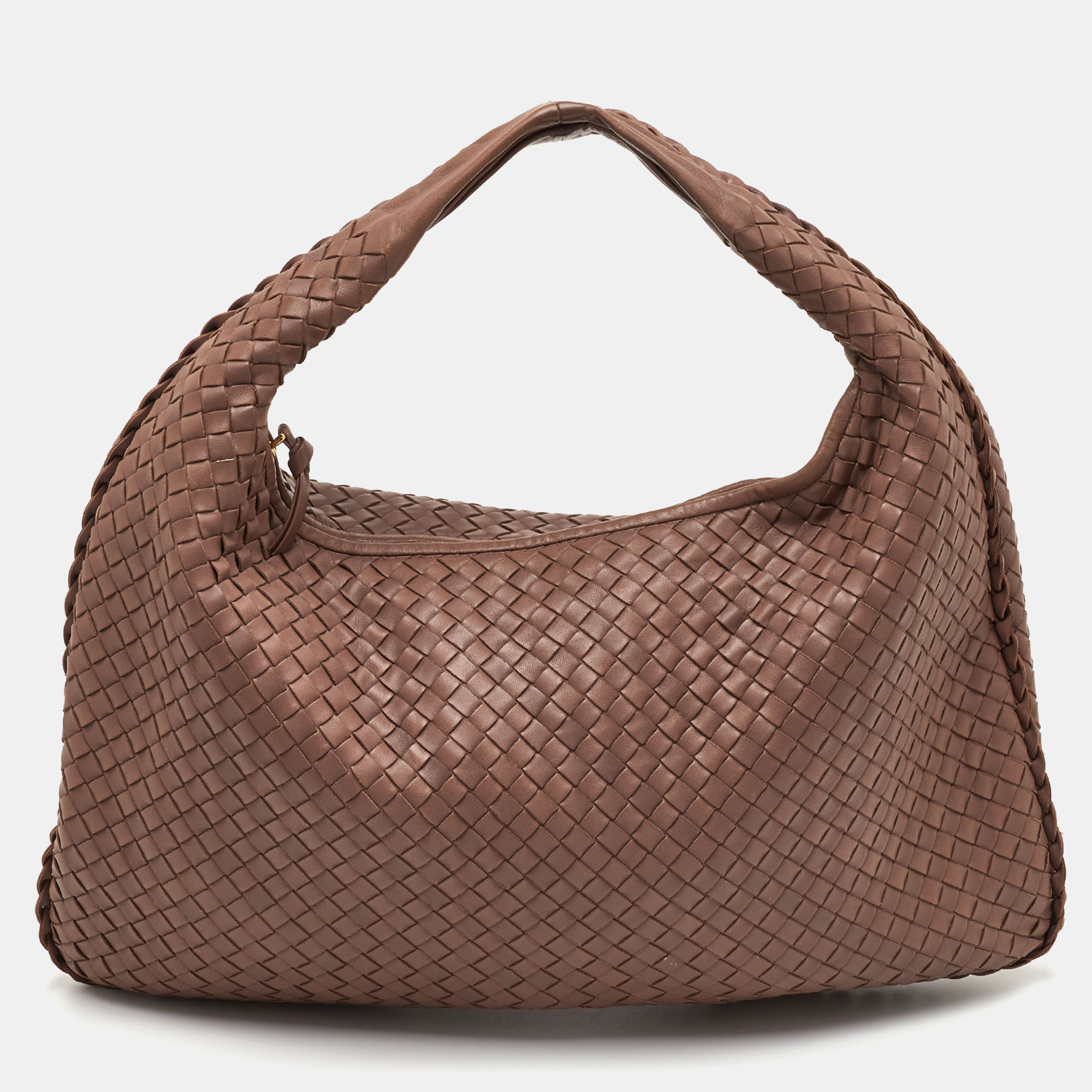 

Bottega Veneta Large Brown Intrecciato Leather Veneta Hobo