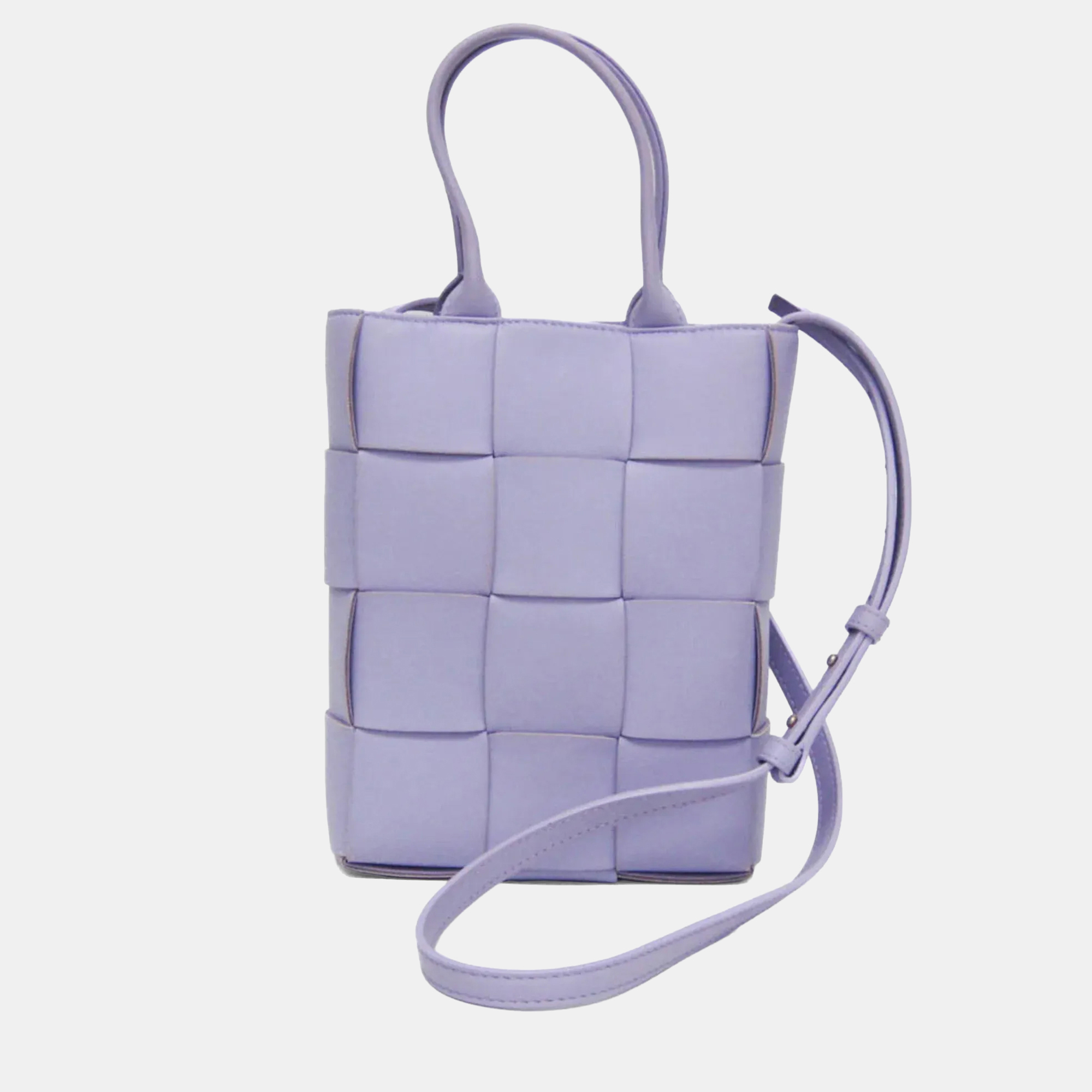 

Bottega Veneta Mini Cassette Leather Tote Bag Purple