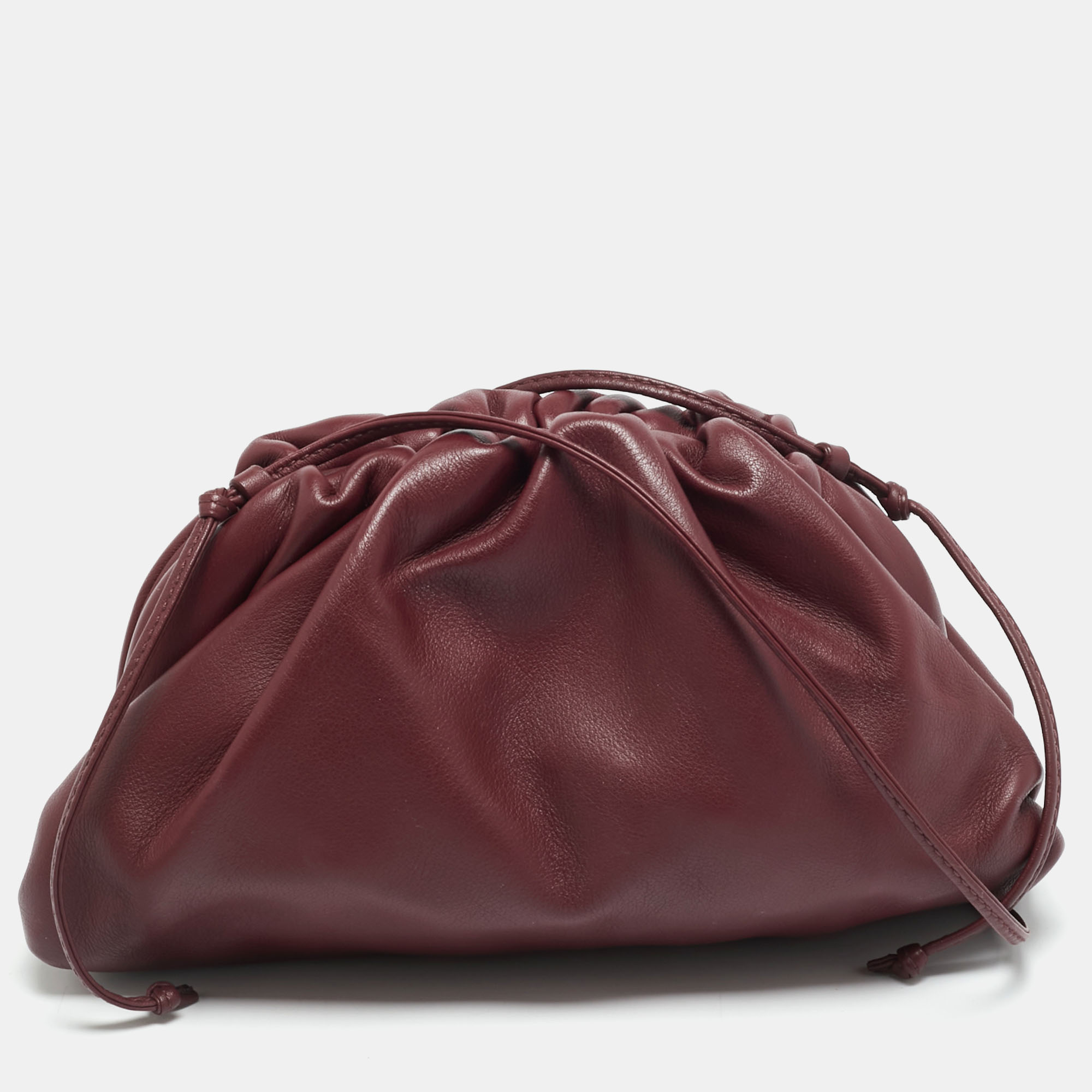 

Bottega Veneta The Pouch Mini Burgundy Leather Bag