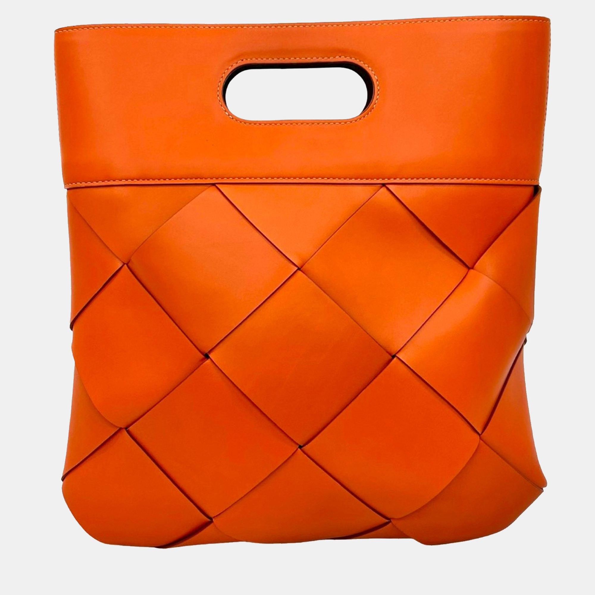 

Bottega Veneta Orange Small French Calfskin Slip Tote
