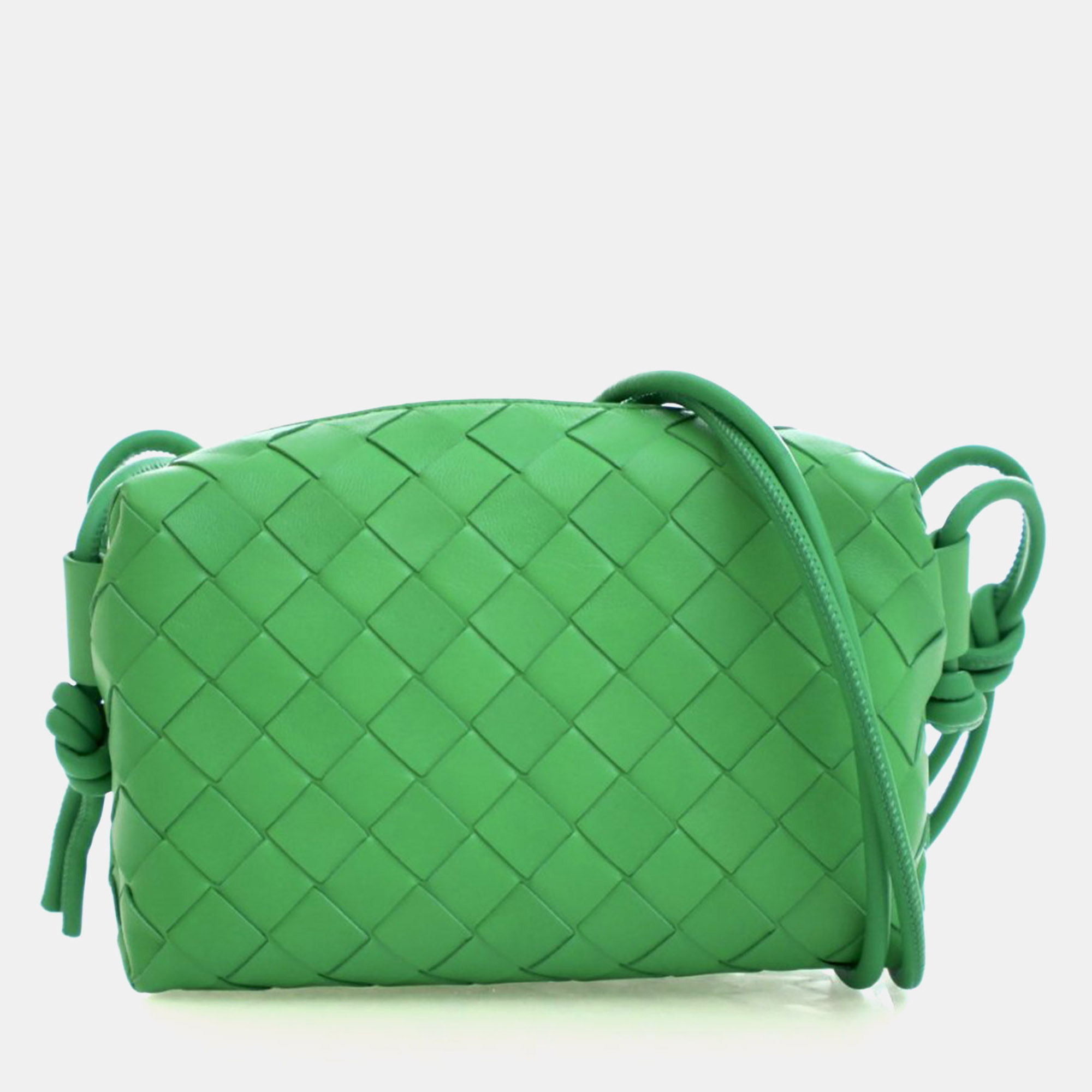 

Bottega Veneta Mini Intrecciato Calfskin Loop Camera Bag, Green