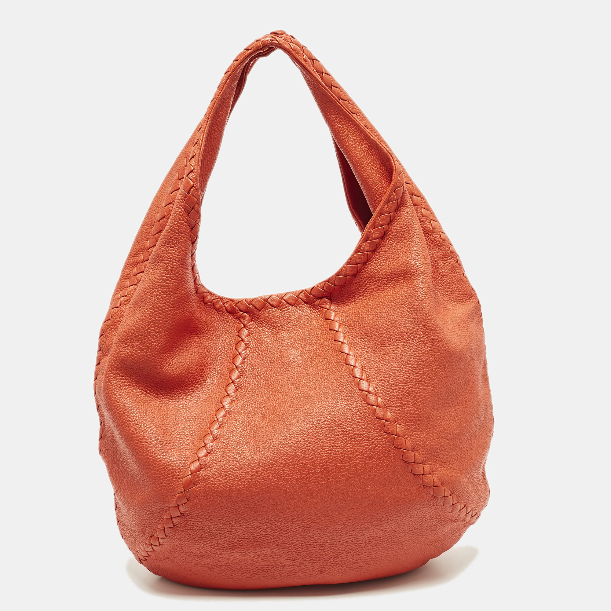 

Bottega Veneta Baseball  Red Cervo Leather Hobo