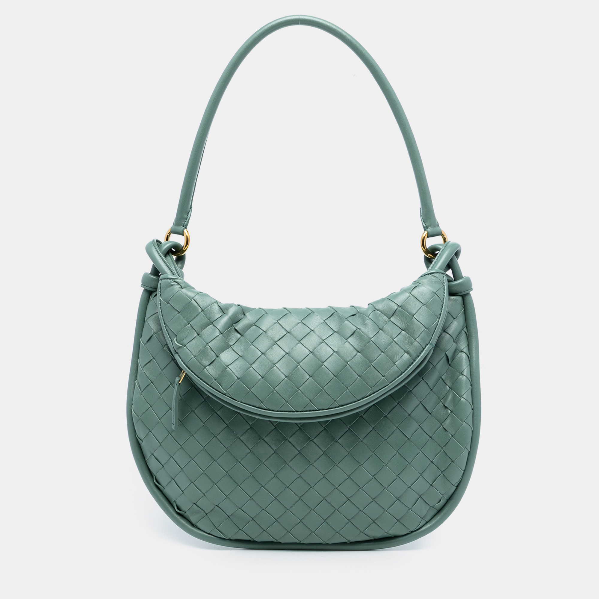 

Bottega Veneta Green Medium Nappa Intrecciato Gemelli Hobo