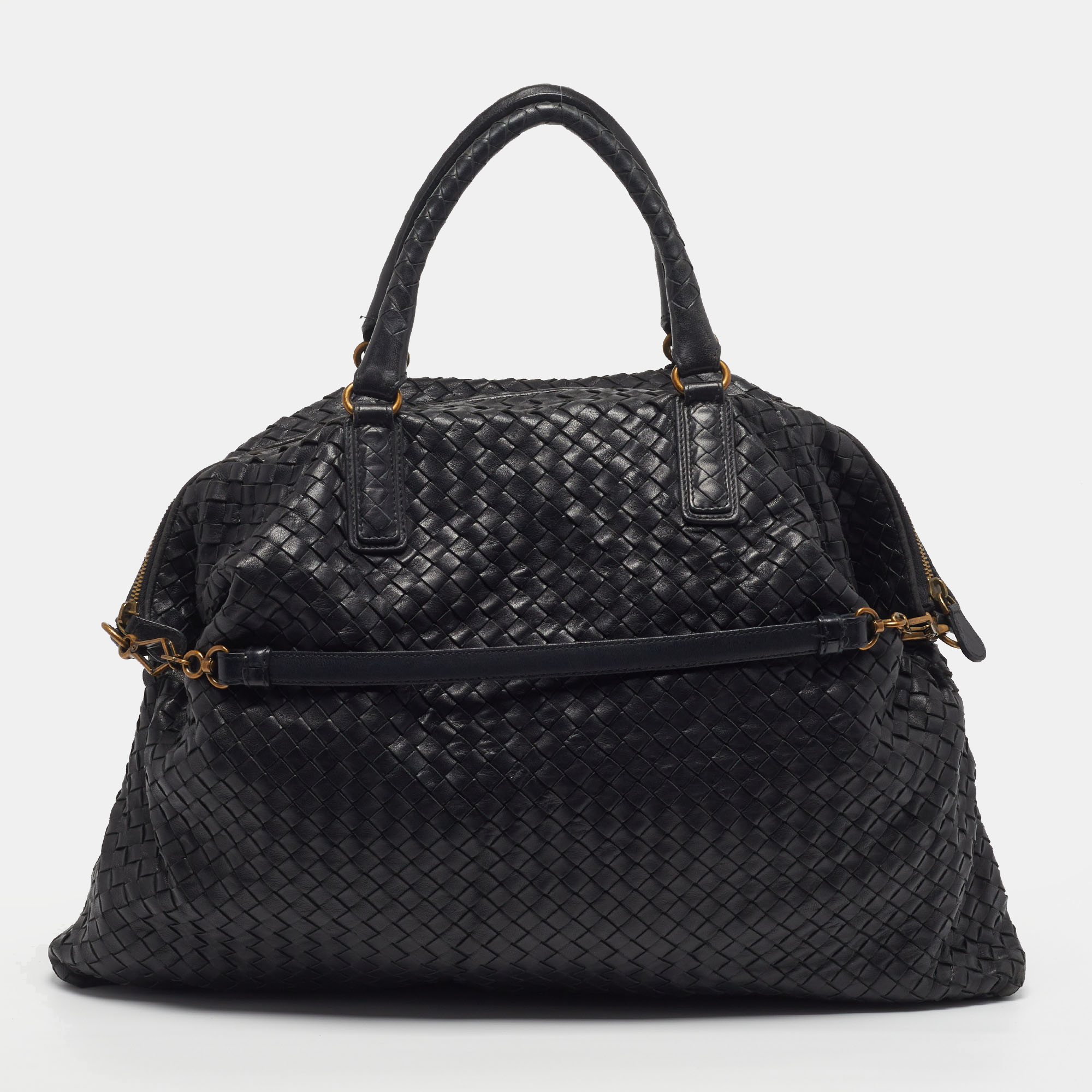 

Bottega Veneta Convertible Maxi Black Intrecciato Leather Bag