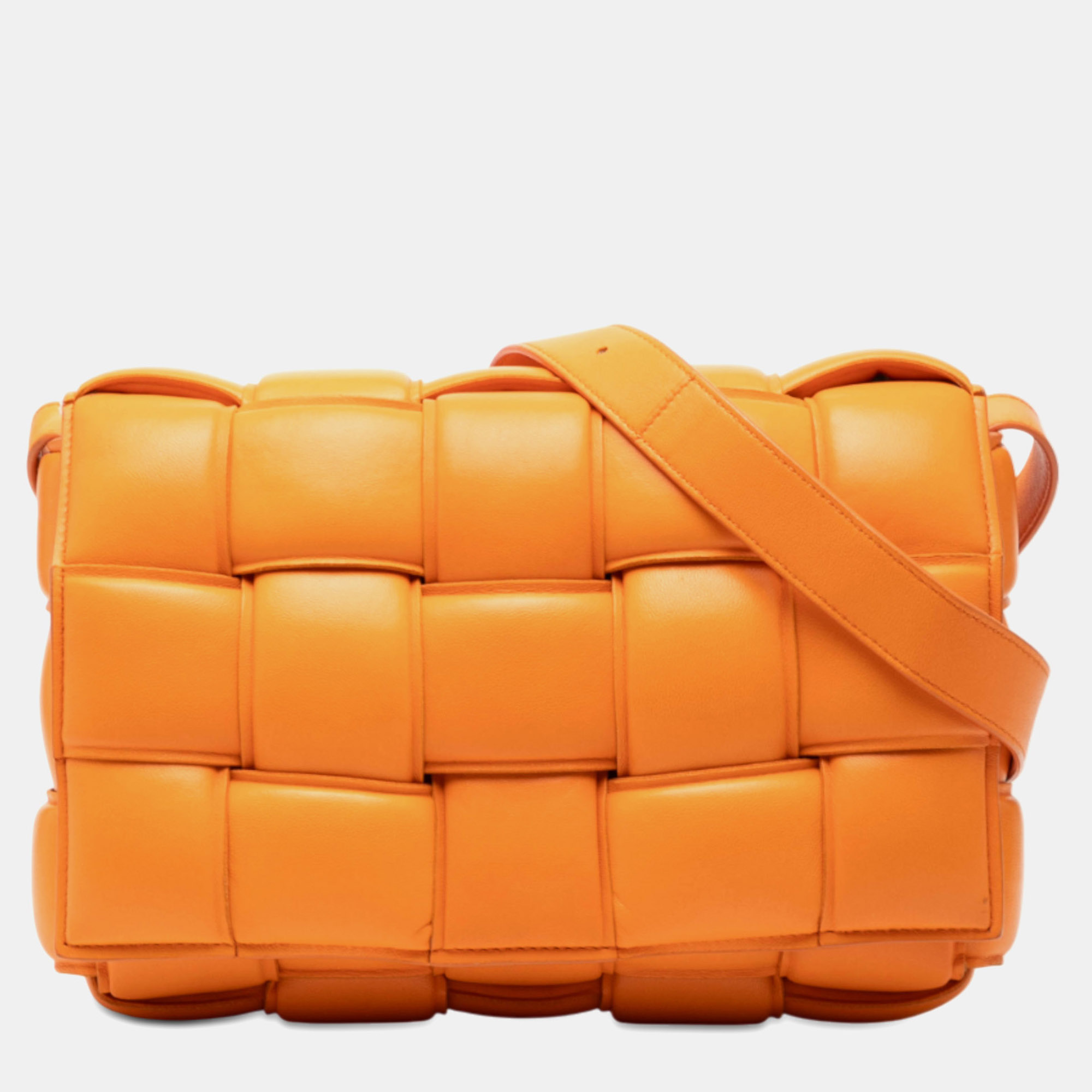 

Bottega Veneta Orange Nappa Intrecciato Padded Cassette Crossbody