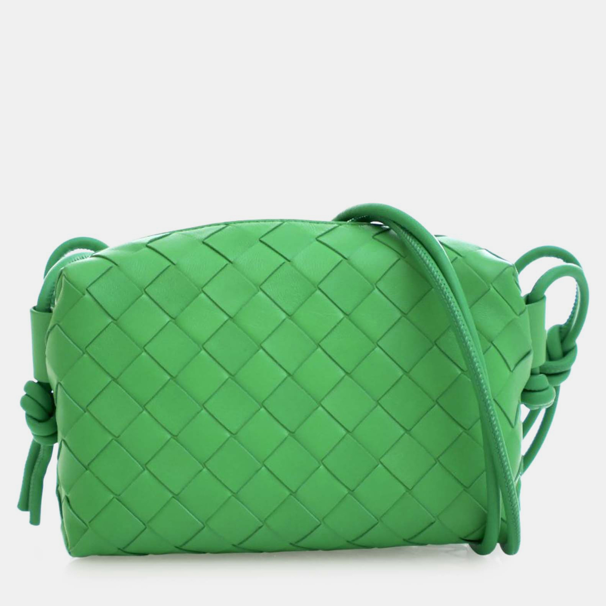 

Bottega Veneta Green Mini Lambskin Intrecciato Loop Camera Bag