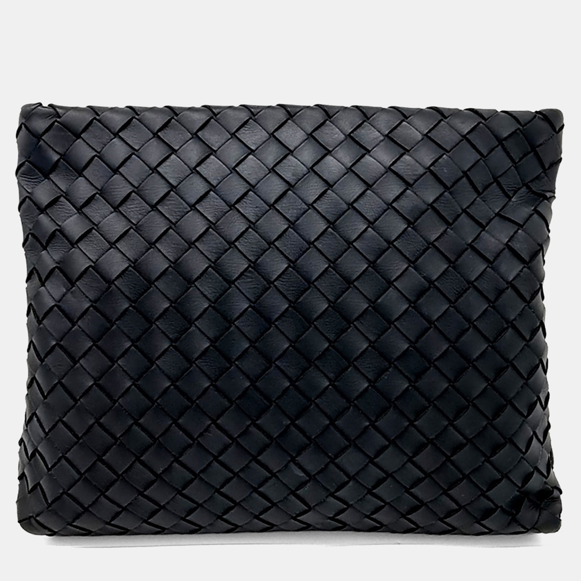 

Bottega Veneta Black Leather mesh clutch
