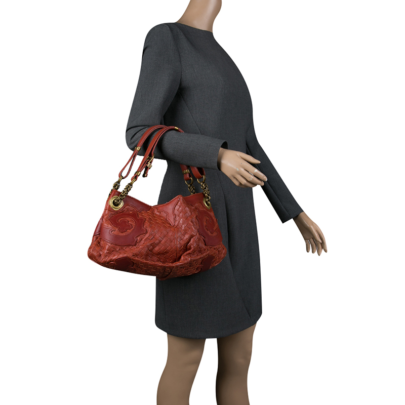 

Bottega Veneta Copper Intrecciato Leather Shoulder Bag, Brown