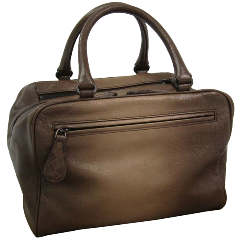 

Bottega Veneta Brown Goatskin Leather Satchel Bag