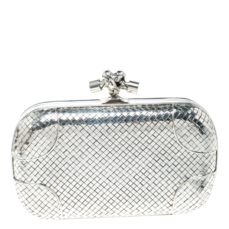 Bottega Veneta 50th Anniversary Limited Edition The Knot Sterling Silver  Clutch For Sale at 1stDibs
