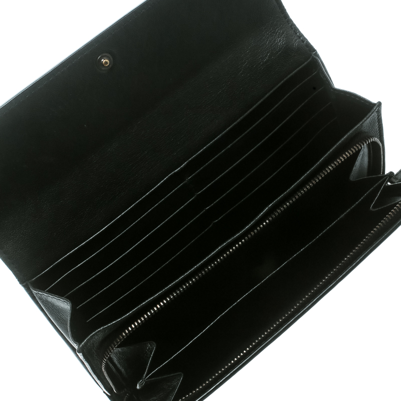 

Bottega Veneta Black Intrecciato Leather Continental Wallet
