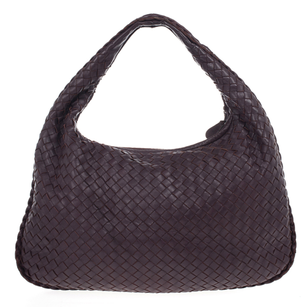 مملوكة مسبقًا Bottega Veneta Maroon Intrecciato Nappa Hobo