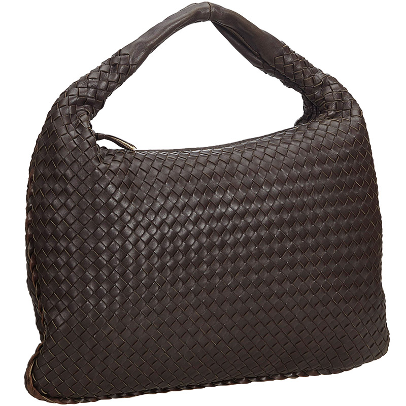 

Bottega Veneta Brown Leather Intrecciato Hobo Bag