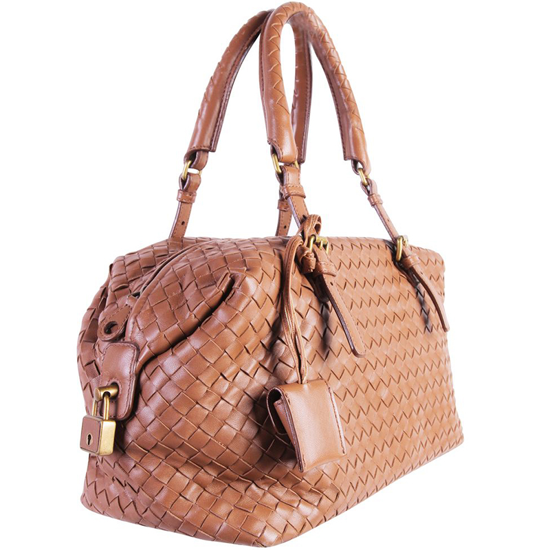 

Bottega Veneta Brown Leather Intrecciato Montaigne Bag