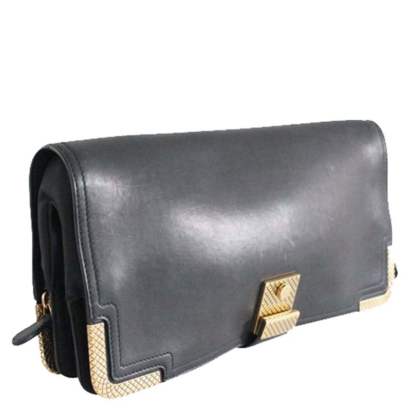 

Bottega Veneta Black Leather Clutch