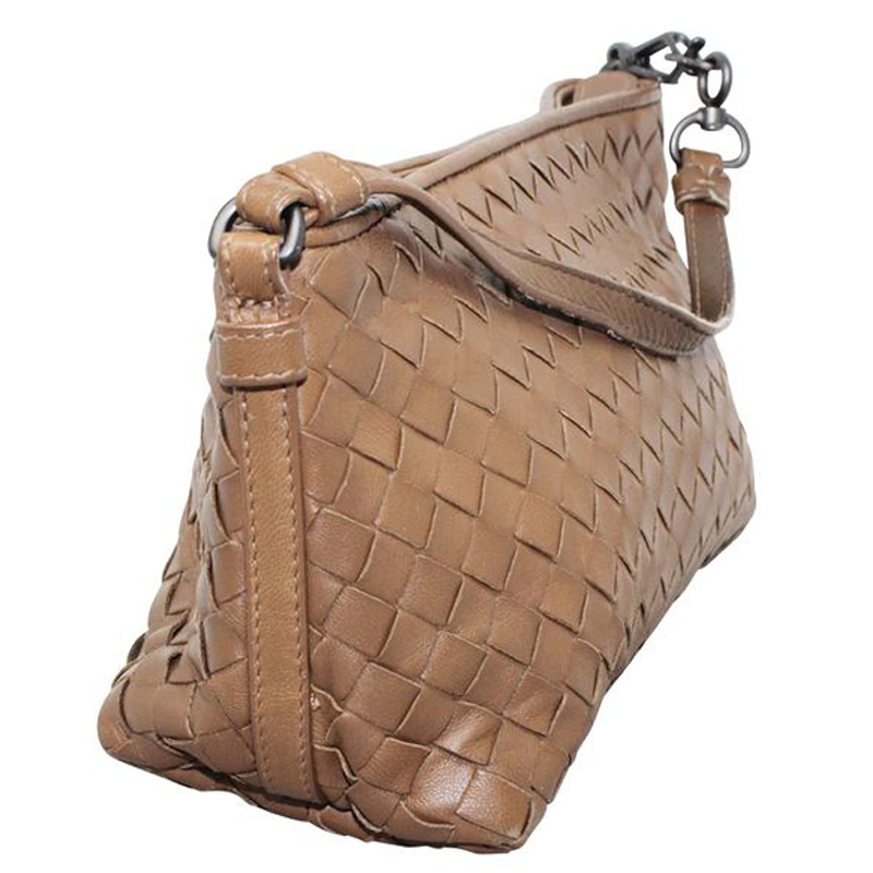 

Bottega Veneta Brown Intrecciato Leather Pochette Bag