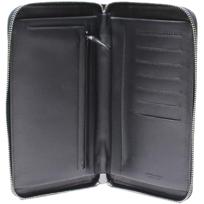 

Bottega Veneta Black Intrecciato Leather Travel Wallet