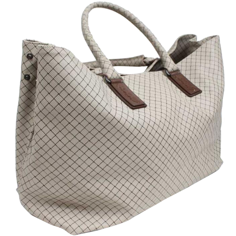 

Bottega Veneta Ivory Leather Marco Polo Tote, Grey