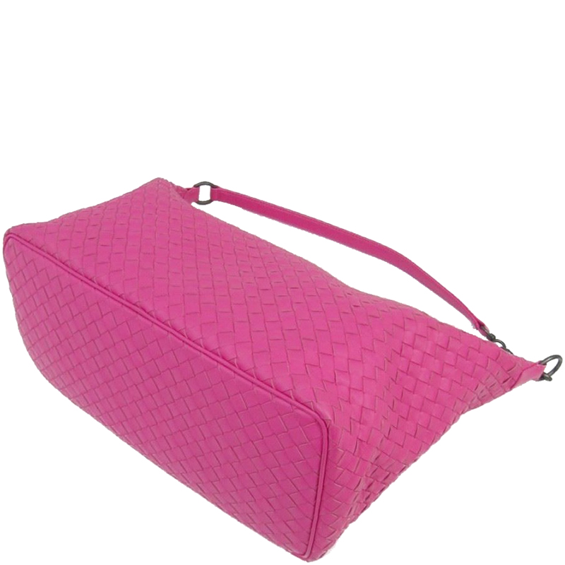 

Bottega Veneta Pink Intrecciato Leather Small Shoulder Bag