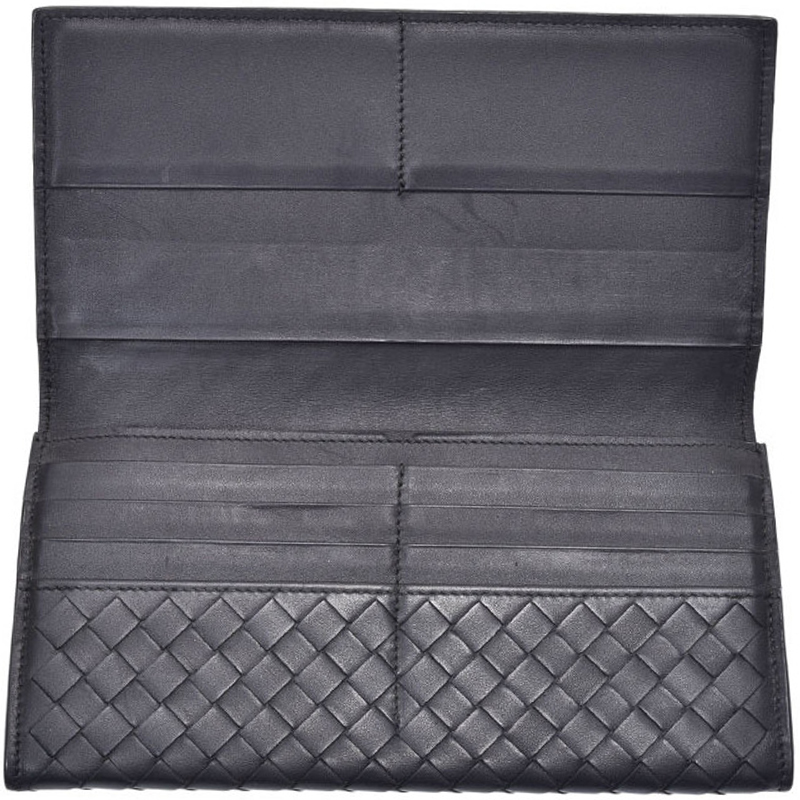 

Bottega Veneta Black Intrecciato Leather Long Wallet