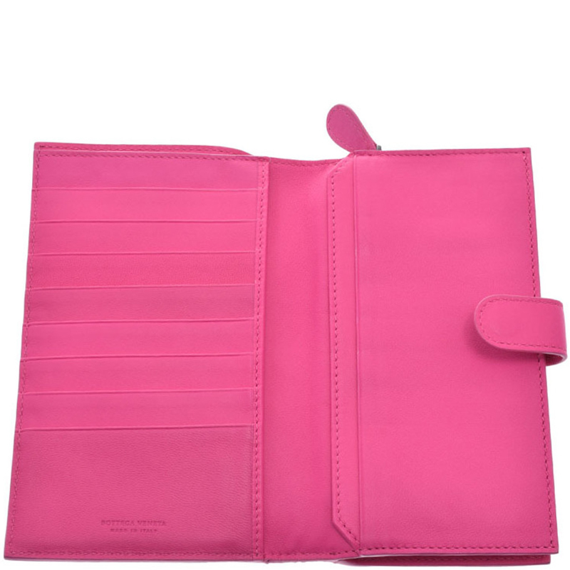 

Bottega Veneta Pink Intrecciato Leather Continental Wallet