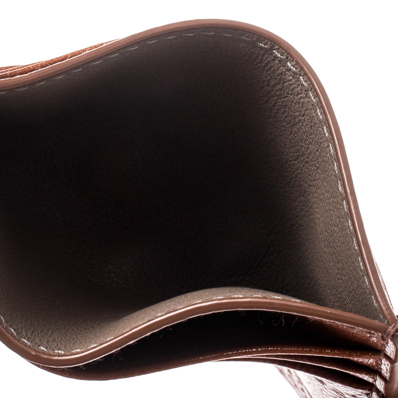 

Bottega Veneta Copper Leather Butterfly Card Holder, Brown