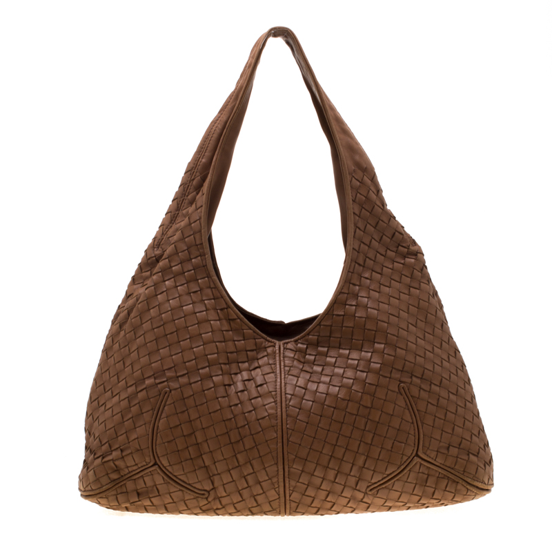 Bottega Veneta Brown Intrecciato Leather Ball Hobo Bottega Veneta | TLC