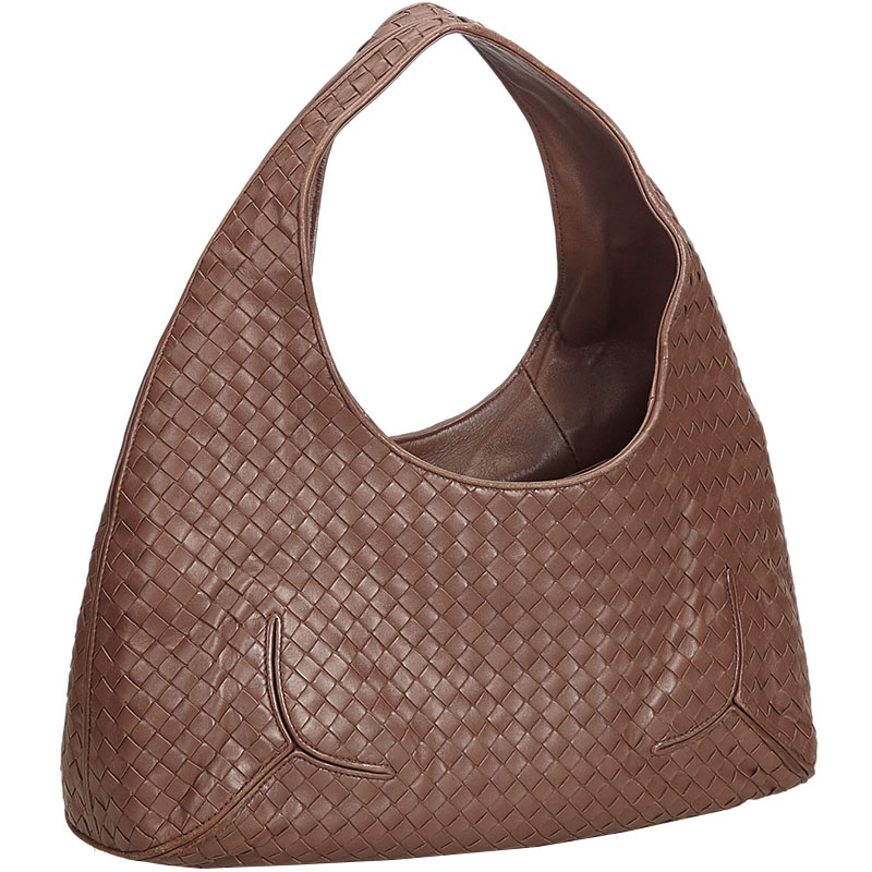 

Bottega Veneta Brown Intrecciato Leather Hobo Bag