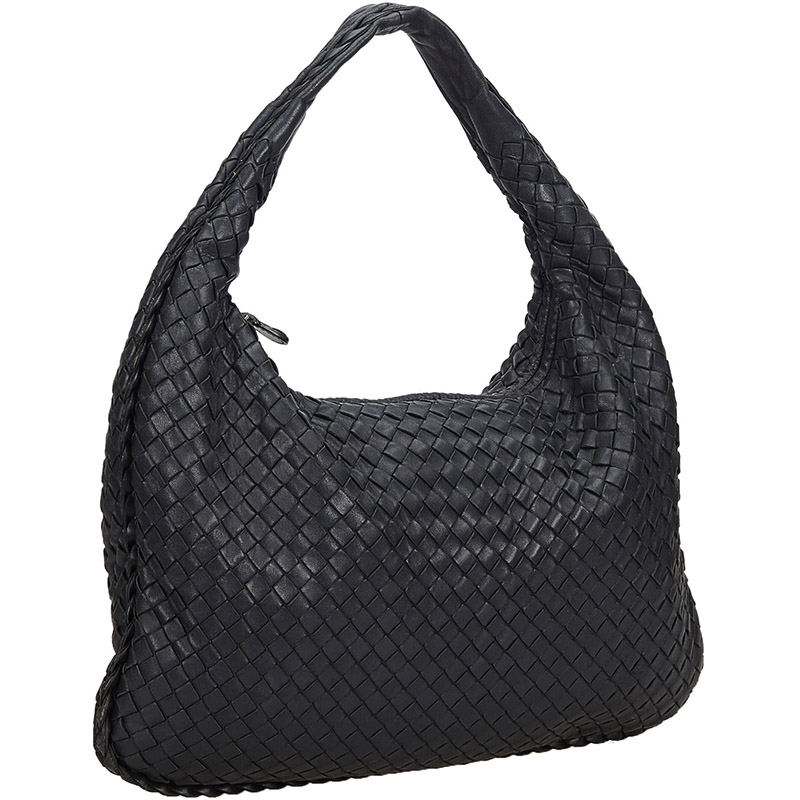 

Bottega Veneta Black Intrecciato Leather Hobo Bag