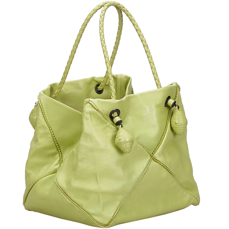 

Bottega Veneta Green Leather Shoulder Bag