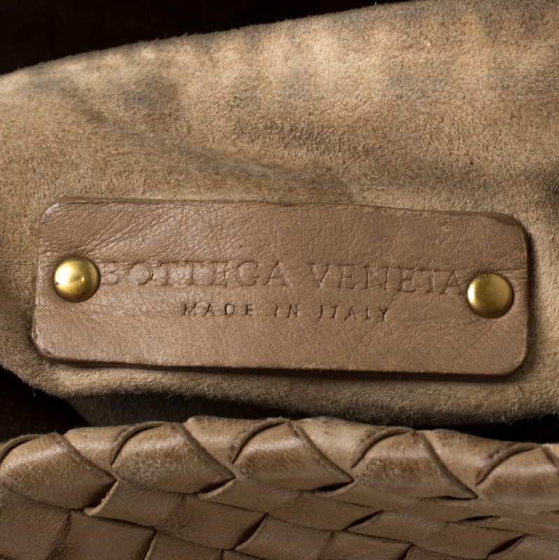 Bottega Veneta Beige Intrecciato Leather Crossbody Bag