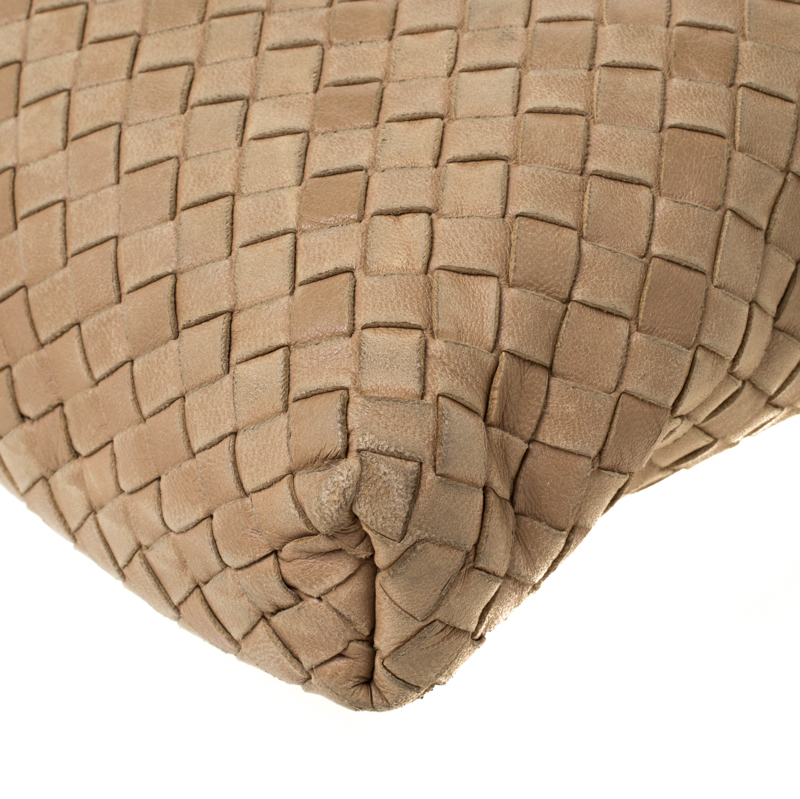 Bottega Veneta Beige Intrecciato Leather Crossbody Bag