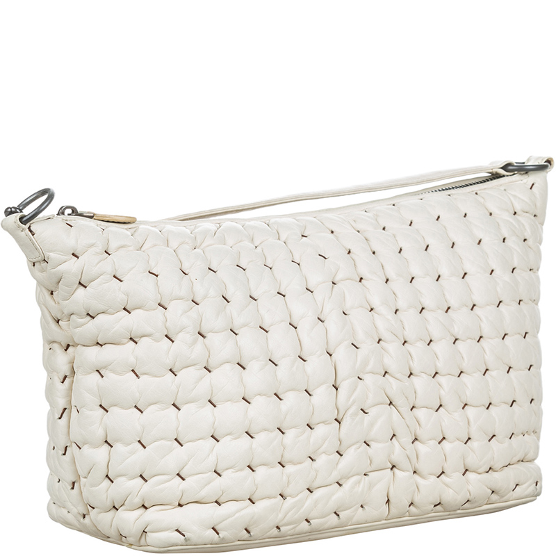 

Bottega Veneta White Leather Shoulder Bag