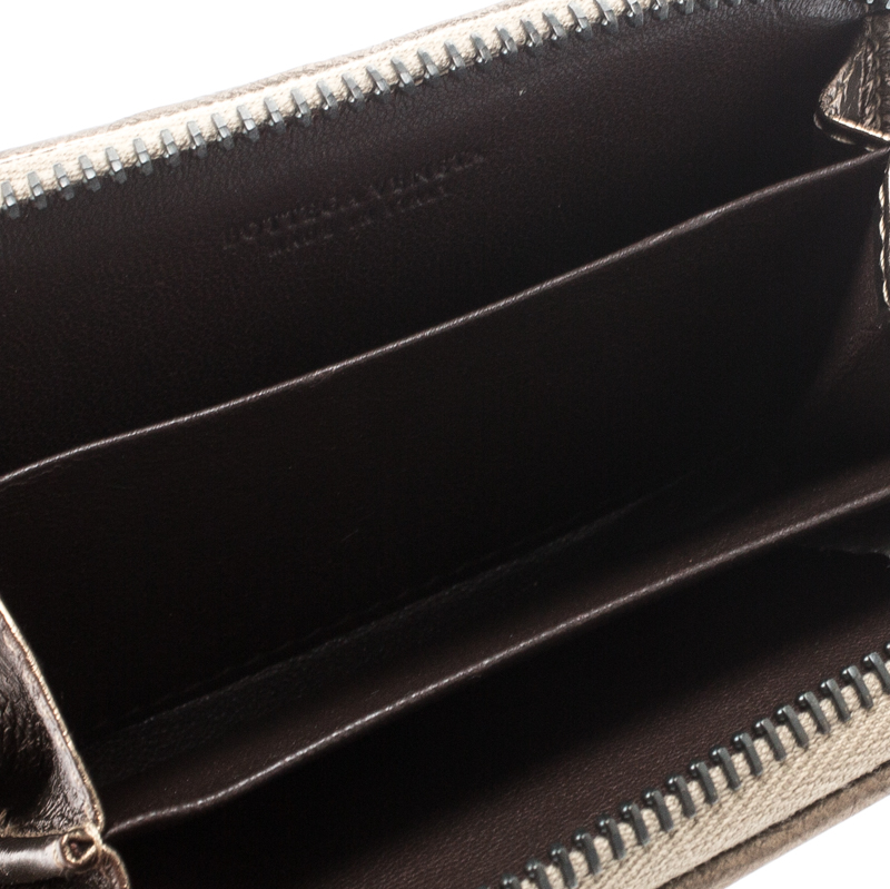 

Bottega Veneta Metallic Bronze Leather  Coin Purse