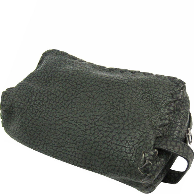 

Bottega Veneta Green Leather Clutch Bag