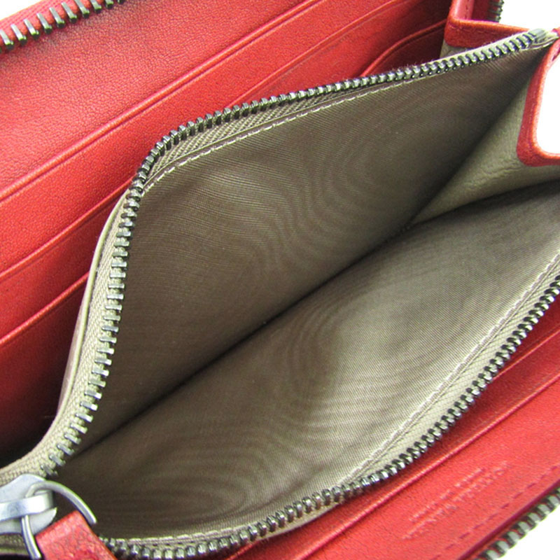 

Bottega Veneta Red Intrecciato Leather Long Wallet