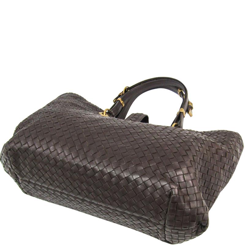 

Bottega Veneta Dark Brown Intrecciato Leather Tote