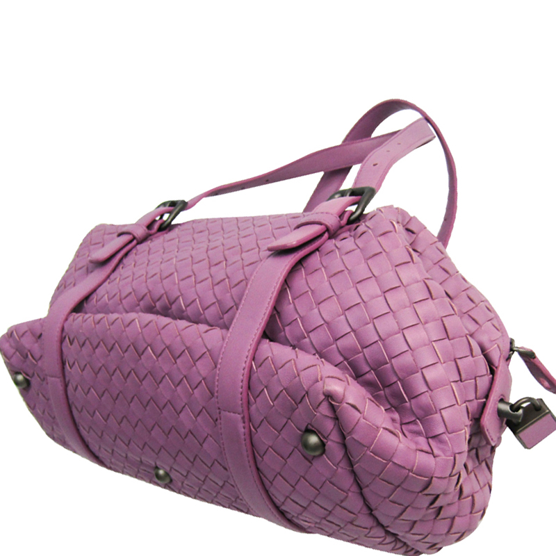 

Bottega Veneta Purple Intrecciato Nappa Leather Satchel