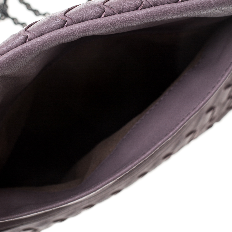 Bottega Veneta Light Purple Intrecciato Small Chain Crossbody Bag