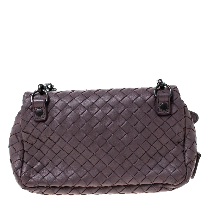 Bottega Veneta Light Purple Intrecciato Small Chain Crossbody Bag
